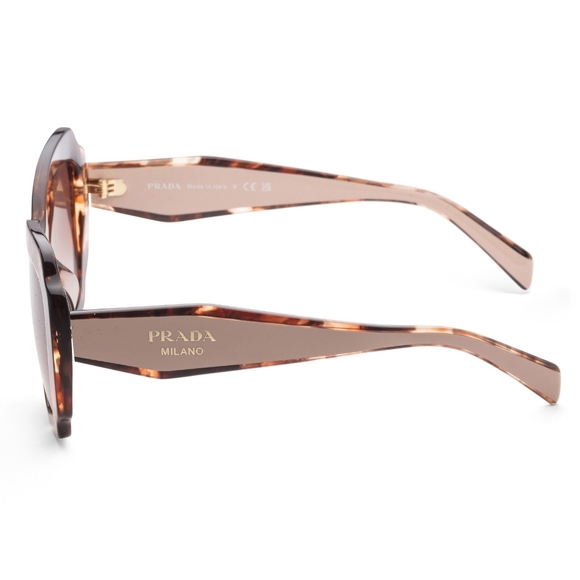 NEW PR16YSF WOMEN PRADA SUNGLASSES BROWN PRADA SPR 16Y-F 01R0A6 ROUND PR 16YSF - Picture 4 of 6
